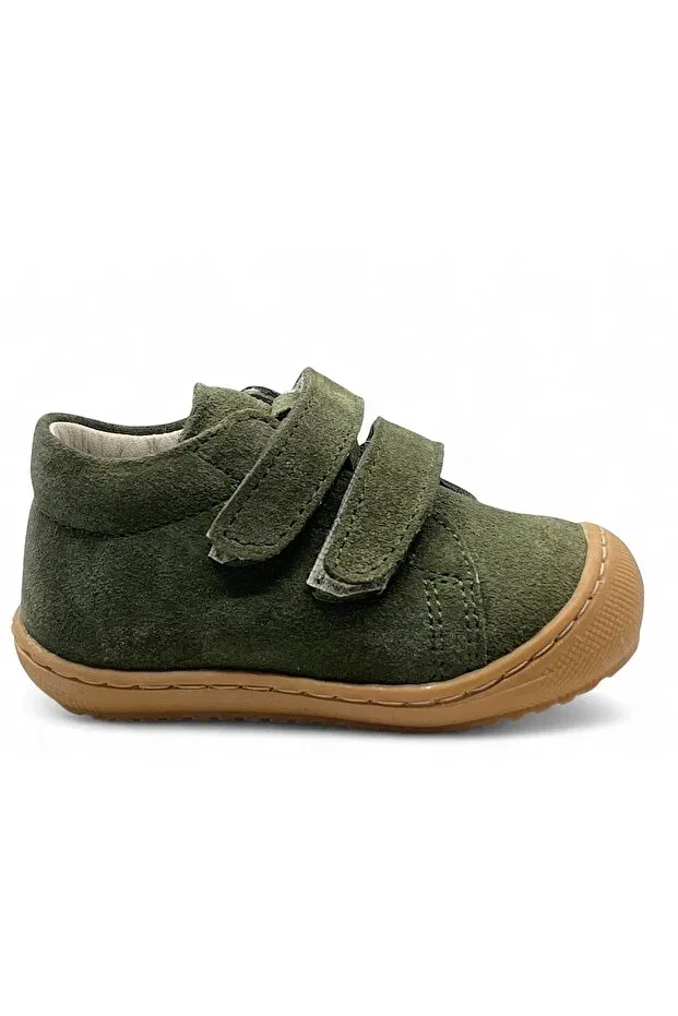 Детские кожаные туфли для первых шагов с ортопедической стелькой Perlina, Khaki