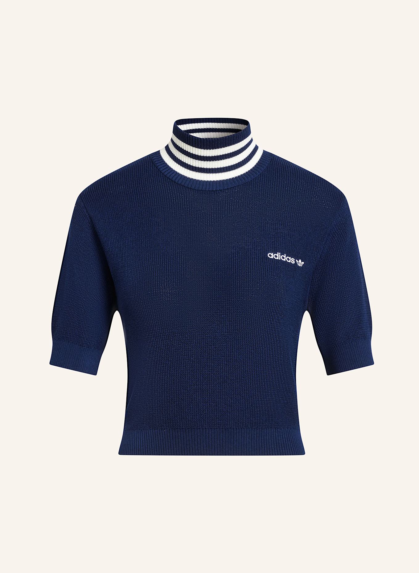 

Укороченная трикотажная рубашка Adidas Originals, синий