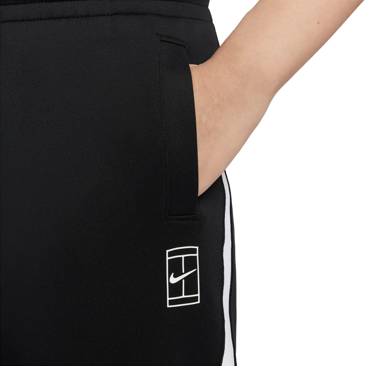 Женские брюки для тенниса Advantage Mid-Rise Tennis Pants 'Black White' Nike, Black/White — фото 3