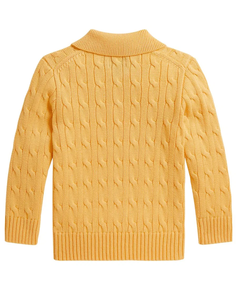 Свитер из хлопка с косами Polo Ralph Lauren, Beach Yellow — фото 2