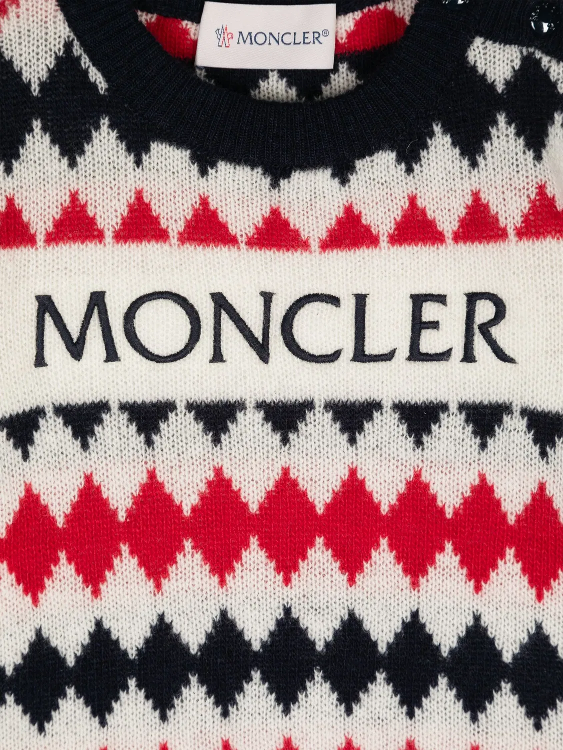 Свитер с вышитым логотипом MONCLER GENIUS, синий — фото 2