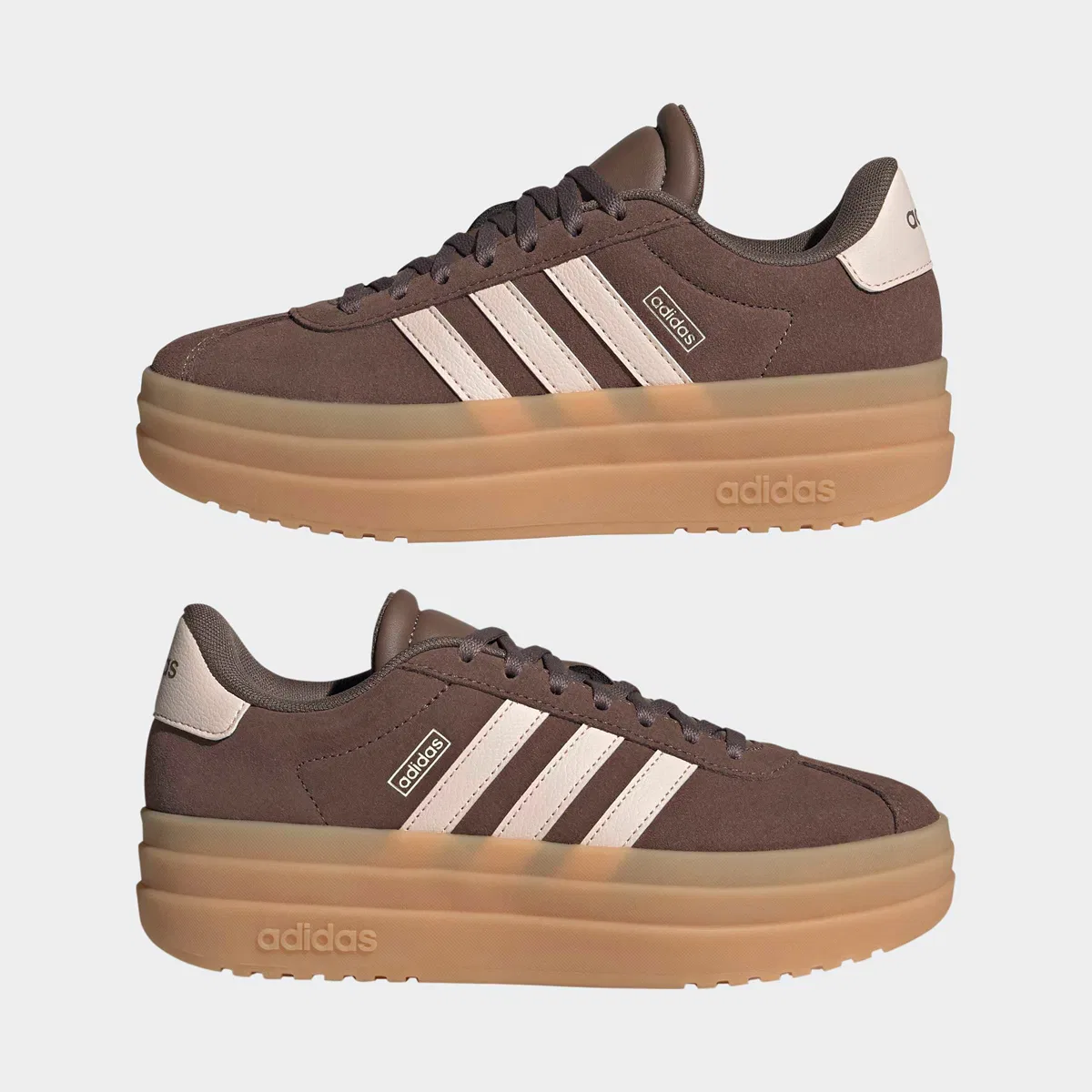 Детские кеды для мальчиков с тройной подошвой Vl Court Bold Shoe Adidas, Earth Strata/Wonder Quarry/Gum3 — фото 3