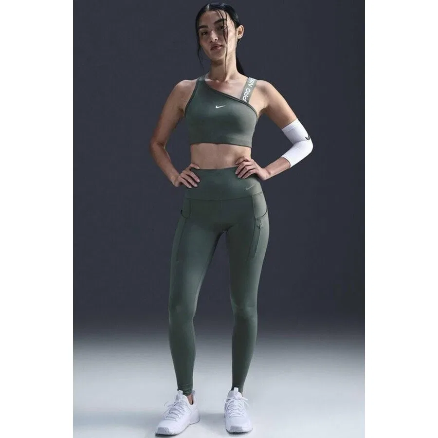 Женские тренировочные леггинсы с высокой посадкой и 6 карманами Nike Go Firm Support, Темно-зеленый — фото 4