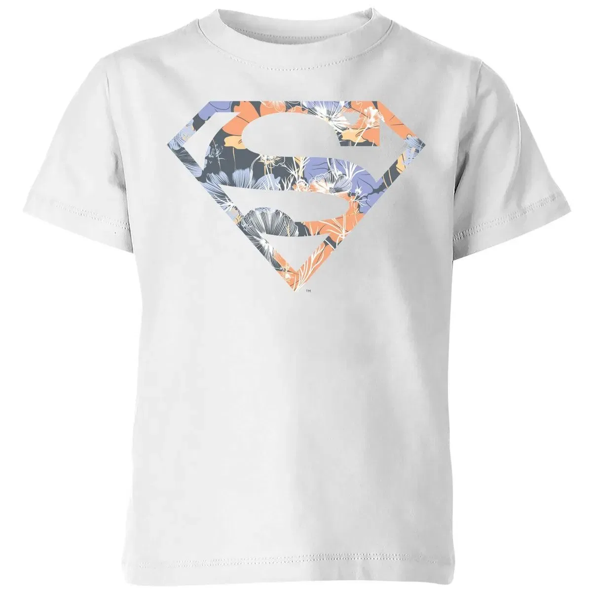 Детская футболка с принтом Original Floral Superman, White — фото 2