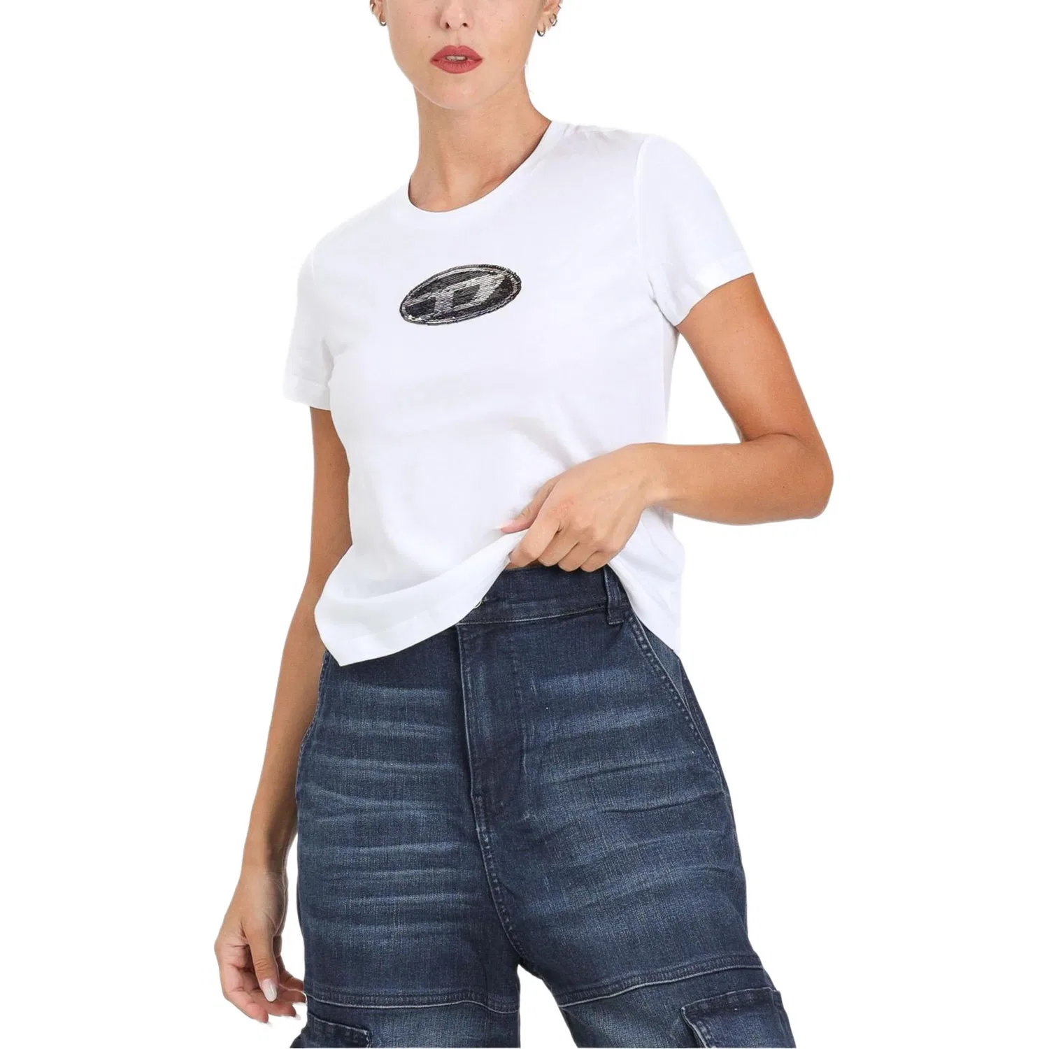 Футболка с круглым вырезом DIESEL, White — фото 4