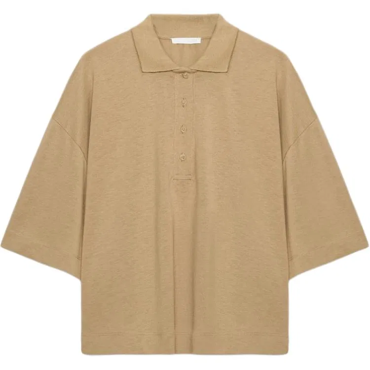 Женское поло с воротником Tan ZARA, Tan