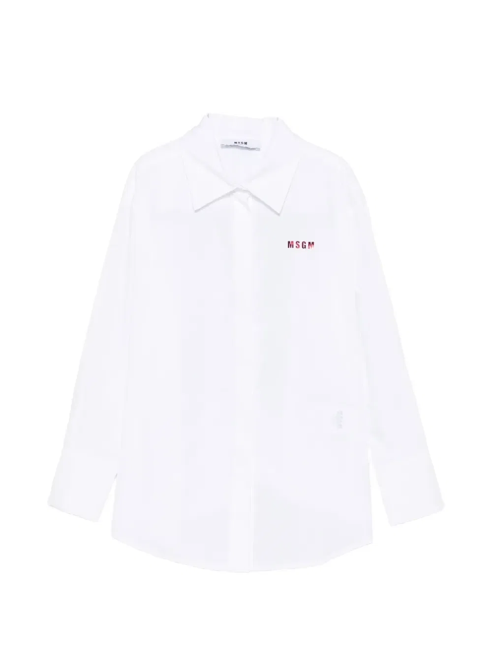 Рубашка с длинным рукавом и логотипом Msgm Kids, белый