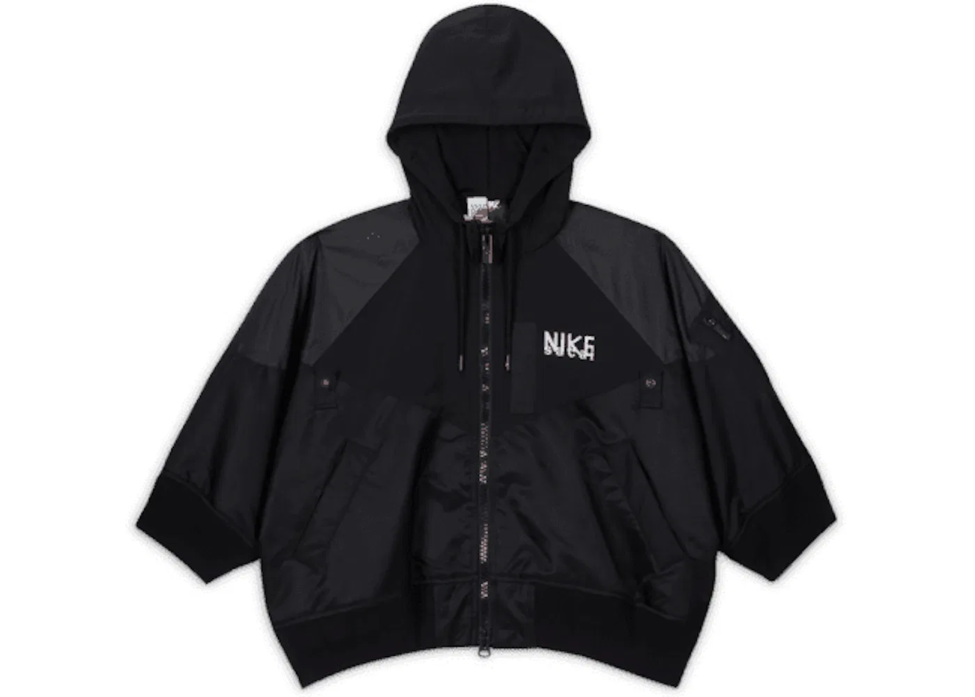 Женская куртка на молнии с капюшоном Nike x Sacai, черный
