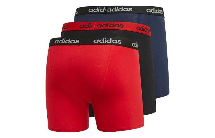 Мужские боксеры-слипы 3 шт, Adidas, Light Scarlet/Black/College Navy — фото 3