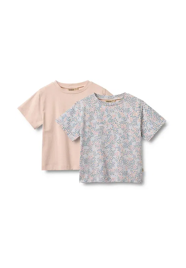 Футболки, комплект 2 шт, хлопок 95%, Ella 2 pack, Wheat, Powder Blue Flowers, голубой