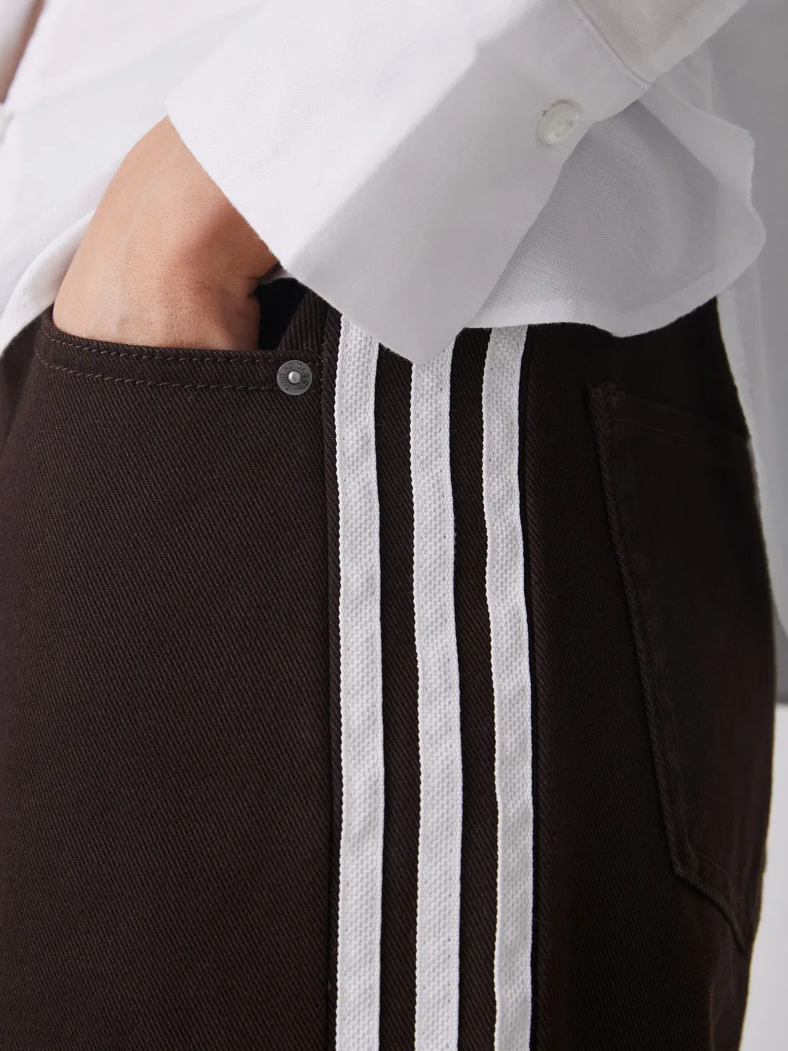Джинсы Firebird Track Pant Denim, adidas Originals, коричневый — фото 4