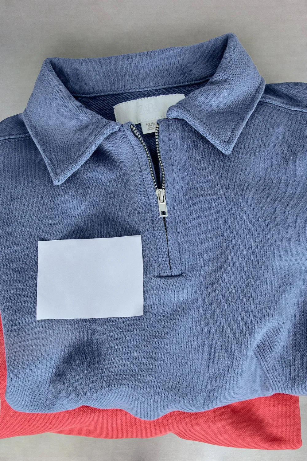 STORIESZ - Плюшевая толстовка-поло на молнии ZARA, Blue/Steel — фото 4