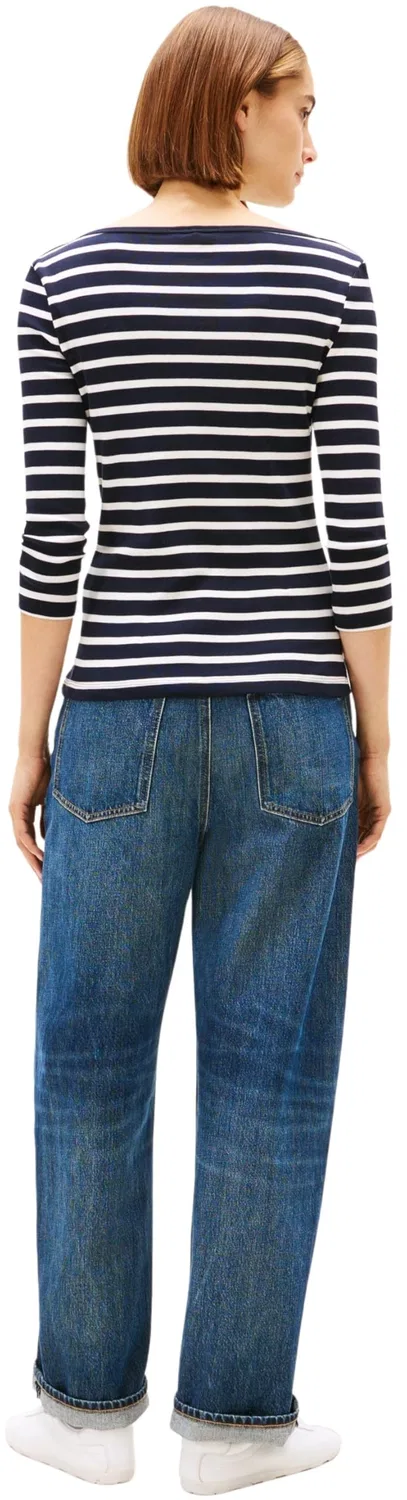 Женская футболка с длинным рукавом New Cody Slim Boat Neck Tommy Hilfiger, Nos Breton Desert Sky/Ecru — фото 2