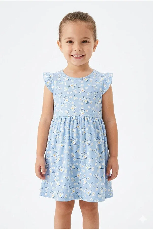 Детское платье для девочек с цветочным принтом Summer Dress Baby, Blue