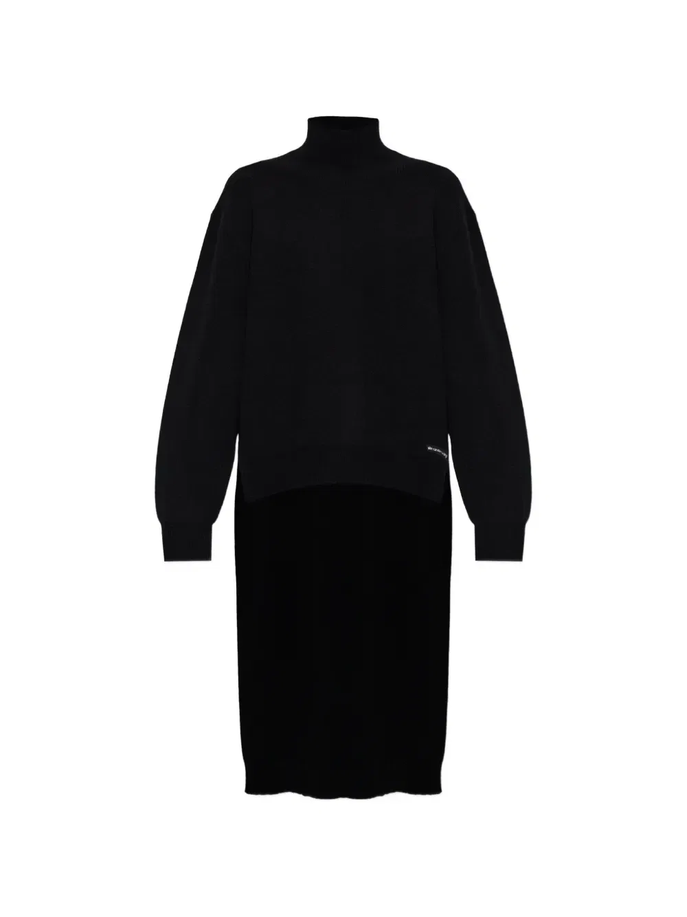Асимметричный джемпер с логотипом Alexander Wang, черный