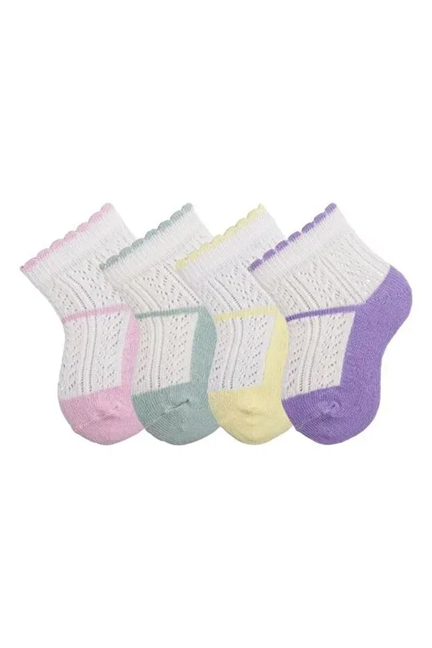 Детские носки для девочек с принтом Shoe Patterned Mesh Bross, Asorti