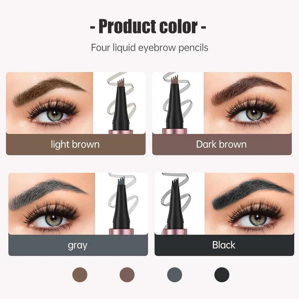Карандаш для бровей Microblading, 4-зубчатый наконечник, Generisch, 15 г, Black — фото 4