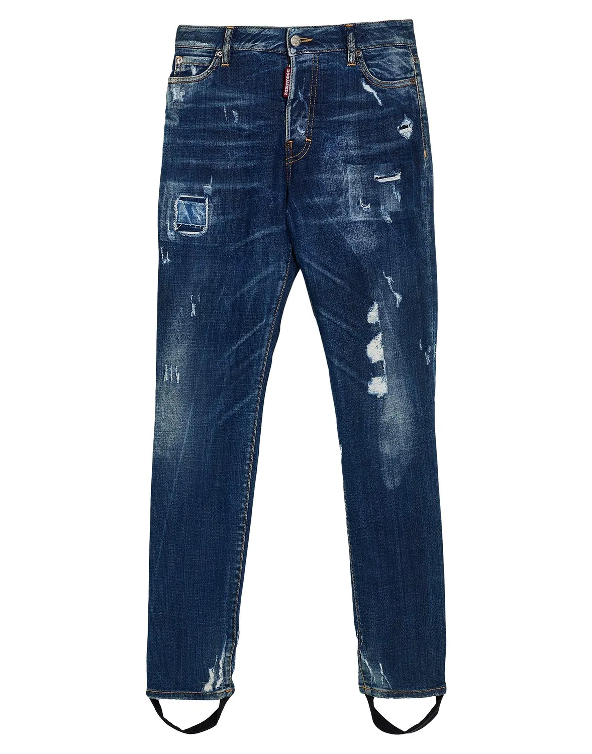 Женские джинсы скинни с потертостями Dsquared2, синий