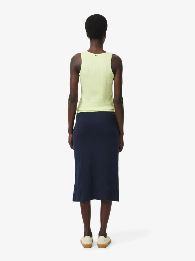 Юбка миди LACOSTE Pointele, Navy — фото 3