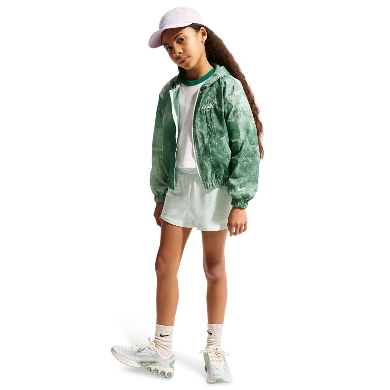 Куртка для девочек NSW Woven Track Jacket Nike, цвет Barely Green/Soft Pearl — фото 3