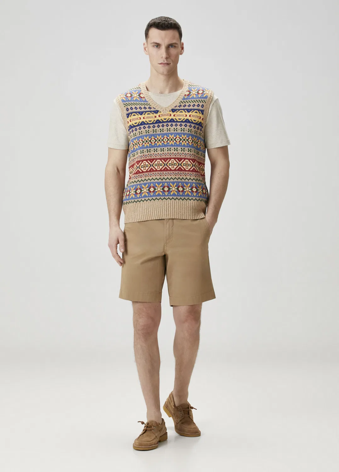 Свитер Polo Ralph Lauren Taba Geometrik Jakarlı, Taba — фото 2