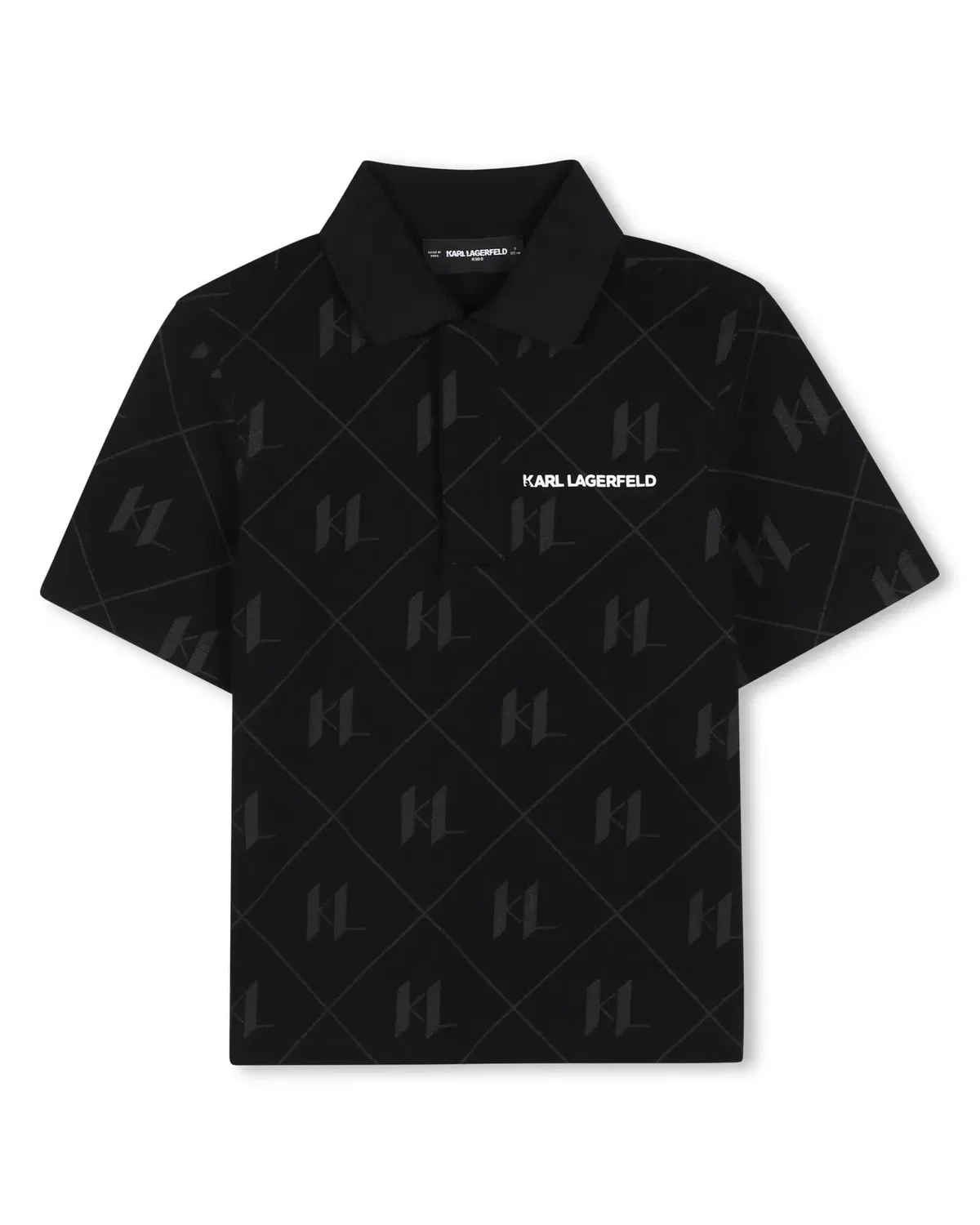 Детское поло для мальчиков с принтом Karl Lagerfeld Kids, Negro