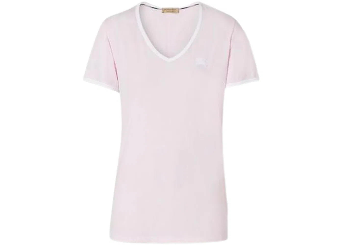 Женская футболка с V-образным вырезом с вышивкой Burberry, Pink White