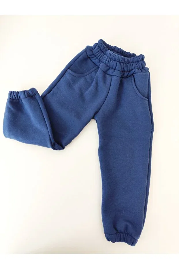 Спортивные штаны детские для мальчиков с высокой посадкой Basics Pour La Riviere, Navy Blue — фото 4