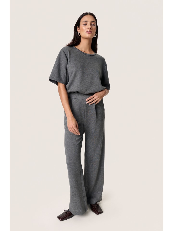 

Трикотажные брюки прямого кроя SLMarigold серого меланжа Soaked in Luxury