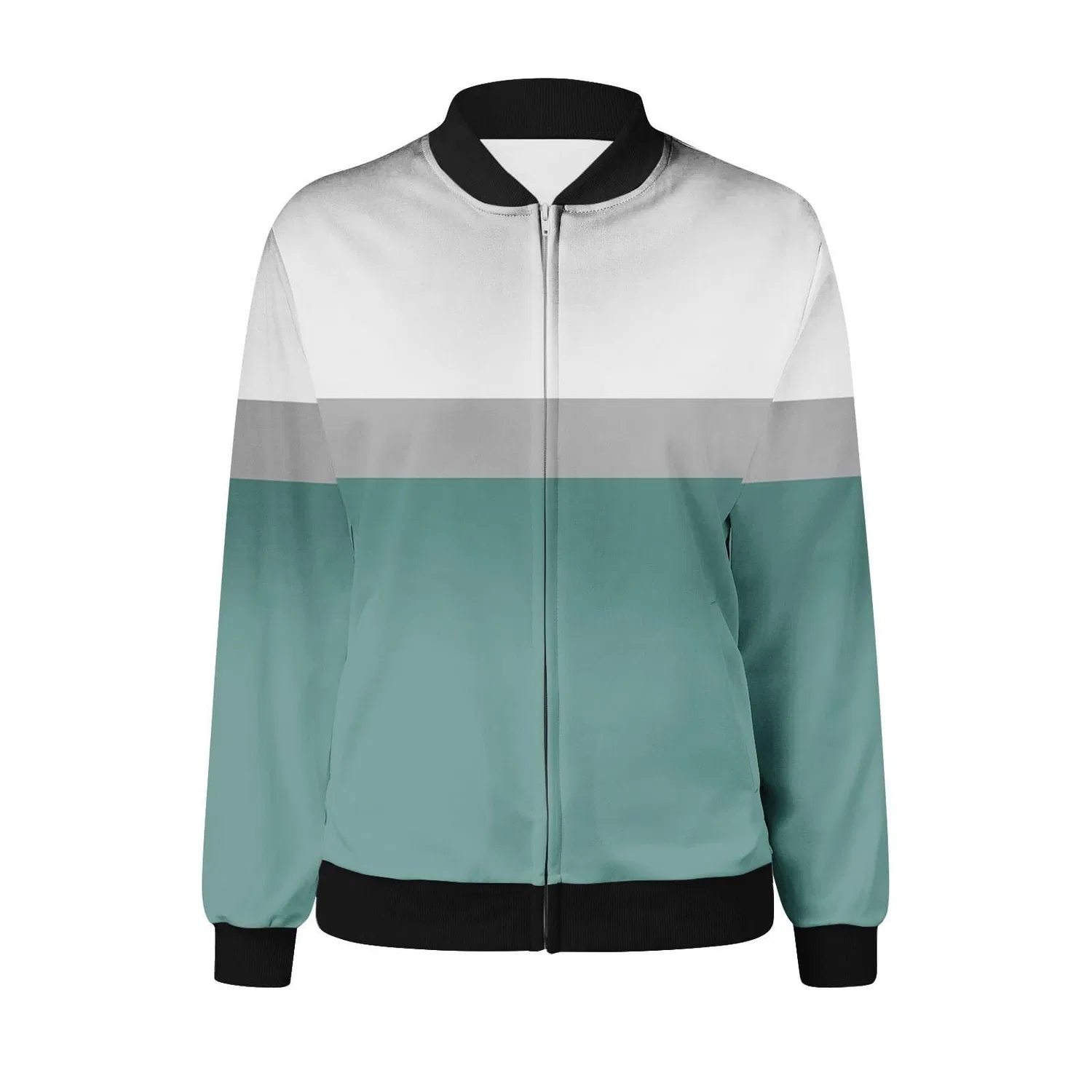 Женская куртка-бомбер с принтом Oversized Bomber Jacket, Green Mint — фото 4