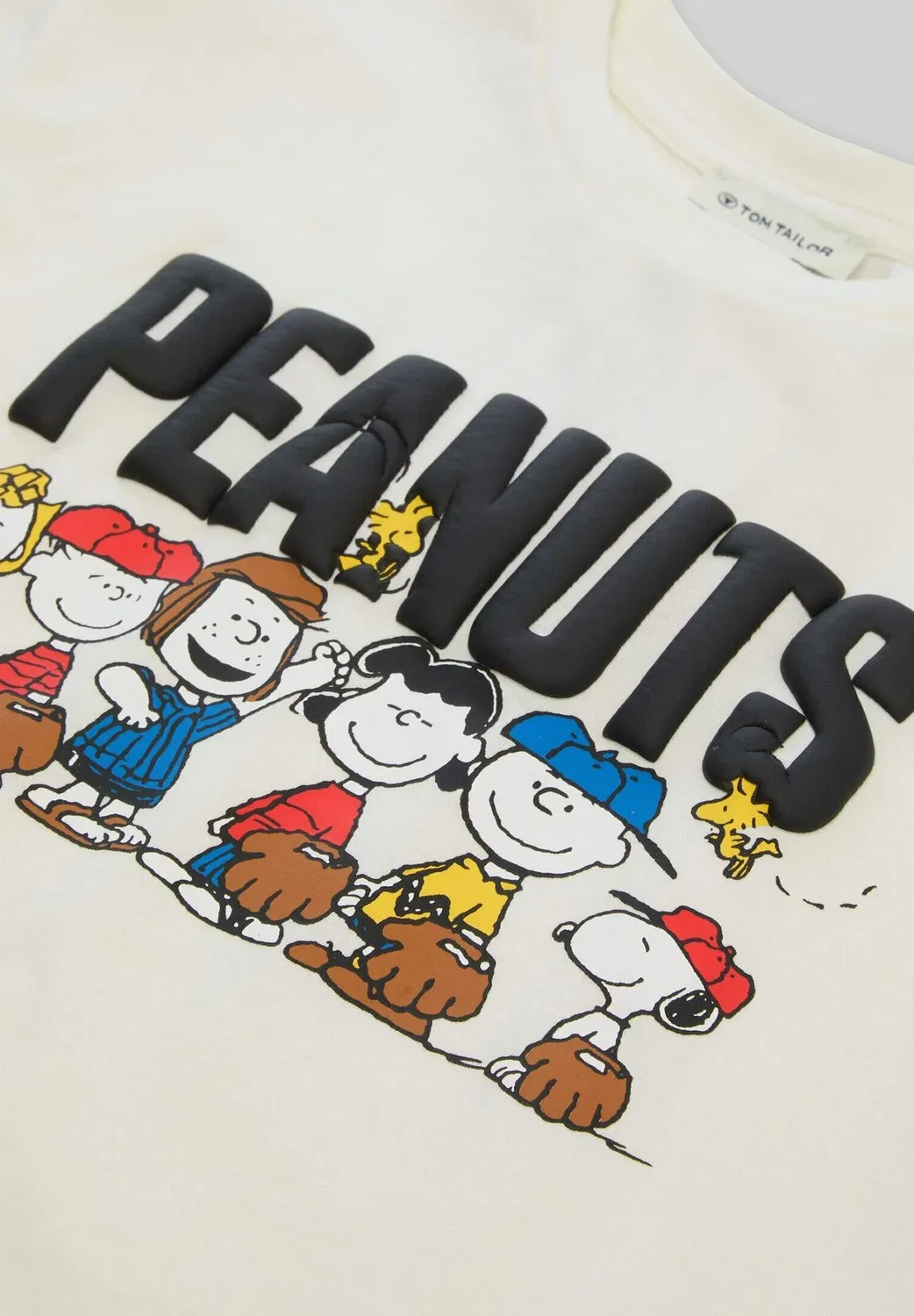 Футболка оверсайз с принтом Peanuts - футболка с принтом Tom Tailor, Wool White — фото 3
