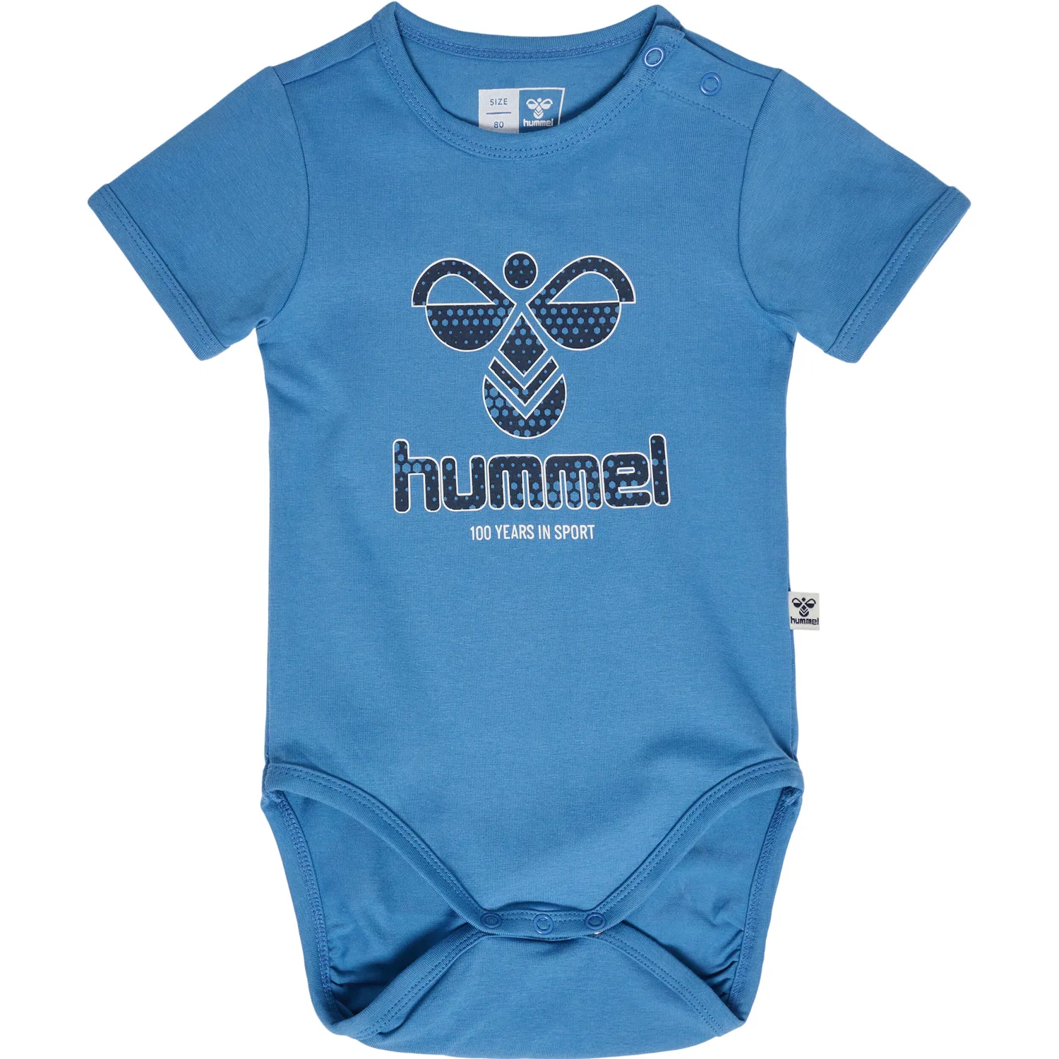 Детский хлопковый боди с принтом Bumblebee Hummel Azur, Цвет BLAU