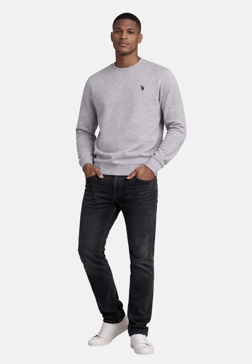 Мужской свитшот с круглым вырезом U.S. Polo Assn., Grey — фото 3