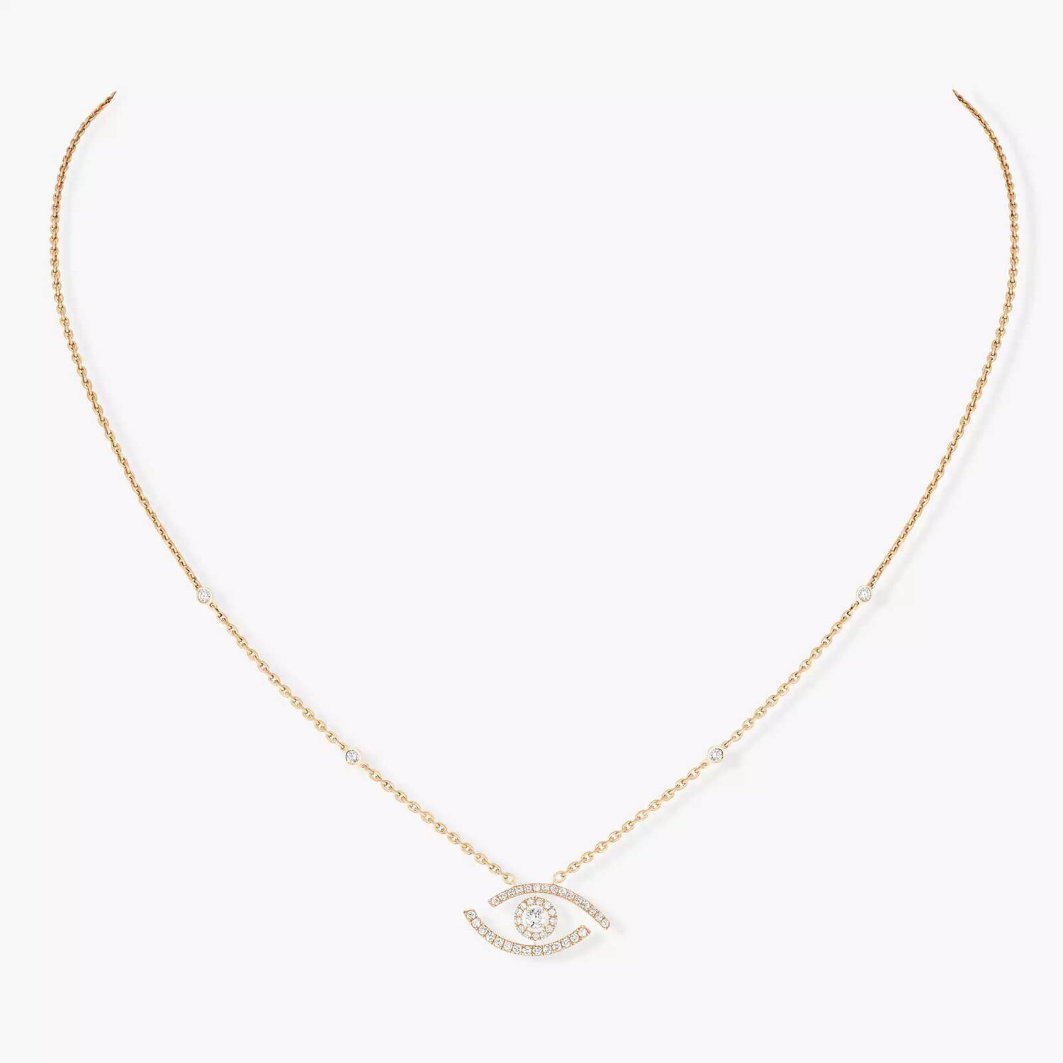 

Колье Messika Lucky Eye Pavé, желтое золото/бриллианты