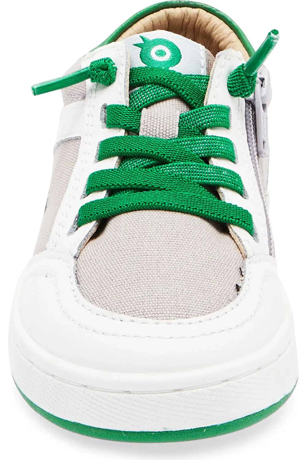 Кроссовки детские на молнии Jet OLD SOLES, Light Grey/Snow/Green — фото 4