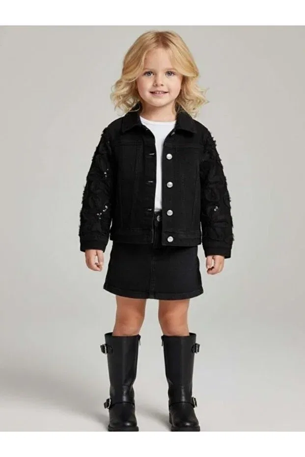 Детский жакет для девочек с принтом Zekids, Black