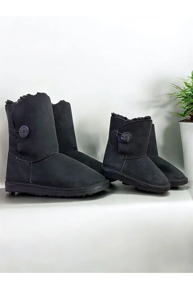 Детские сапоги для девочек с мехом Furry Long Boots Set Woltybaby, Black