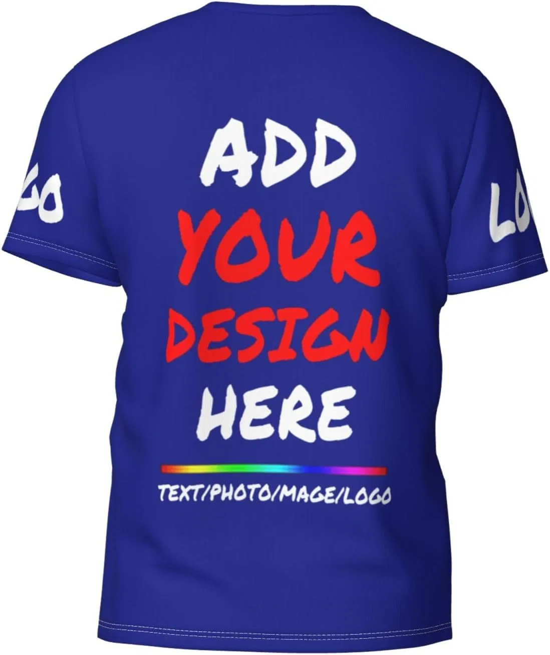 Футболка с принтом Custom for Unisex, Navy — фото 3