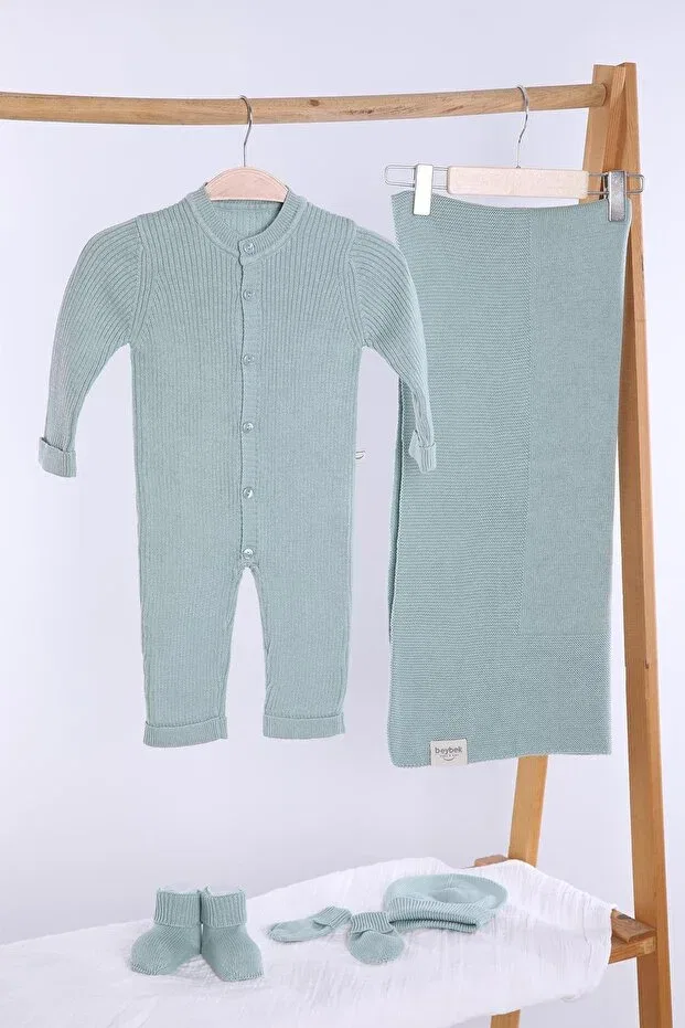 Детский комплект боди-комбинезонов органический трикотажный Babyhola, Turquoise