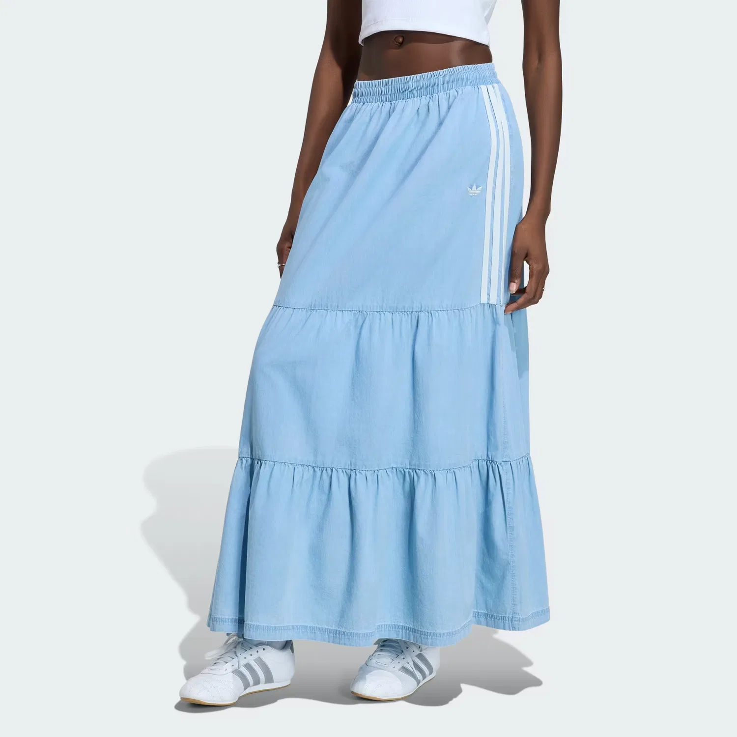 Женская джинсовая юбка с эластичным поясом Summer Glow Adidas Originals, светло-синий деним