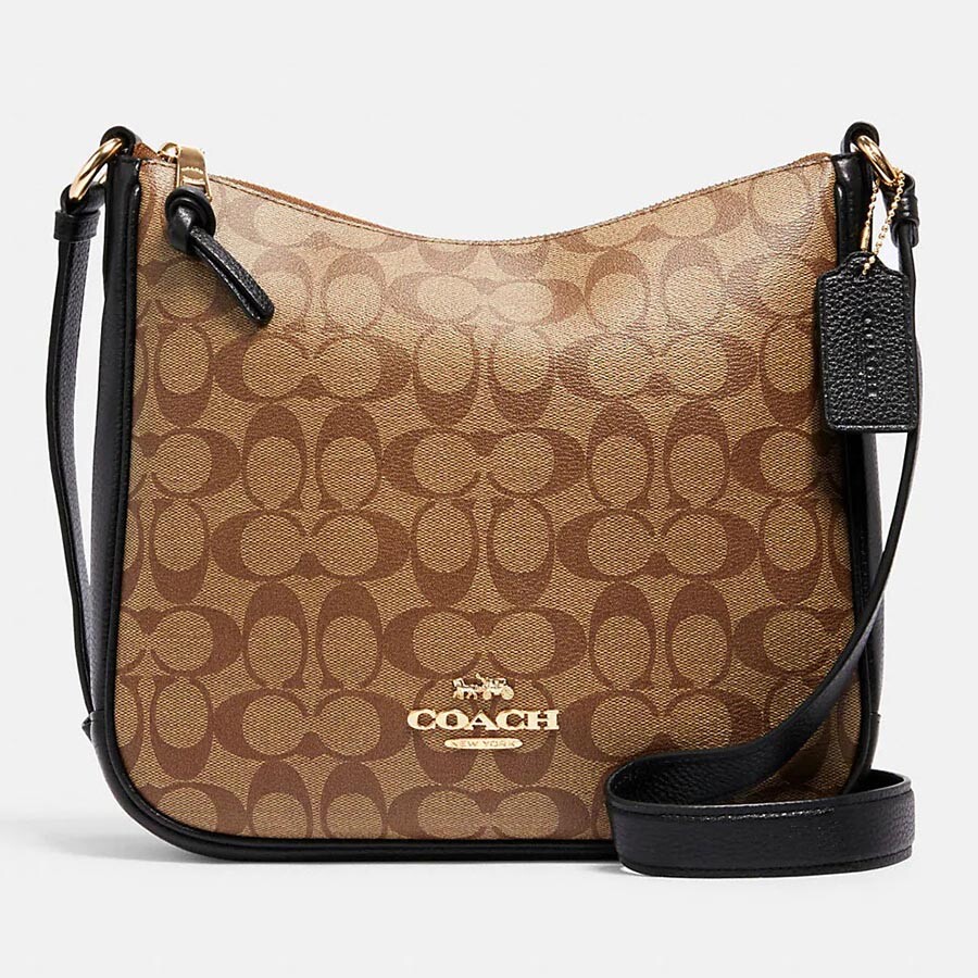

Сумка через плечо Coach Outlet Ellie File In Signature Canvas, хаки/черный