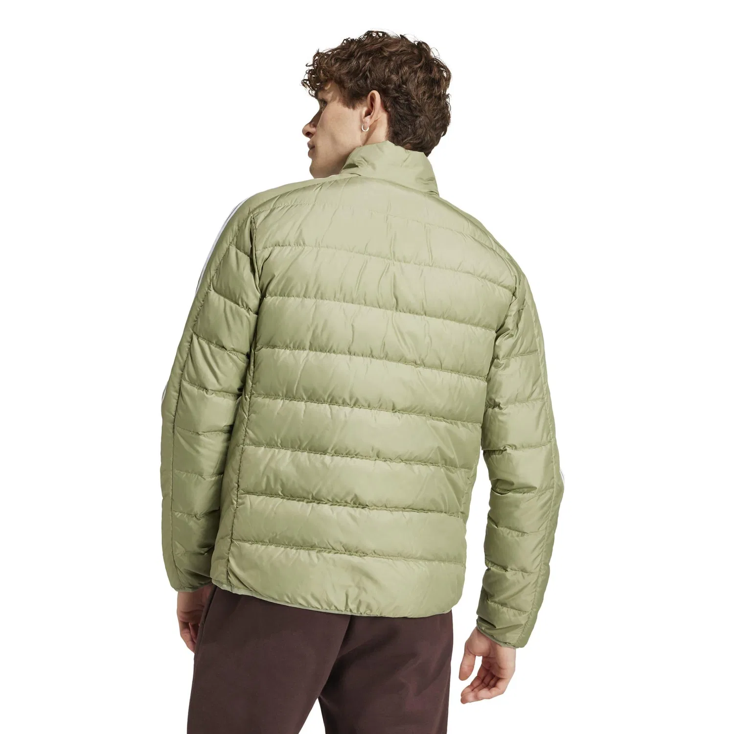 Мужская легкая куртка с наполнителем из пуха Essentials 3-Stripes Light Down Jacket Adidas, Grun — фото 3