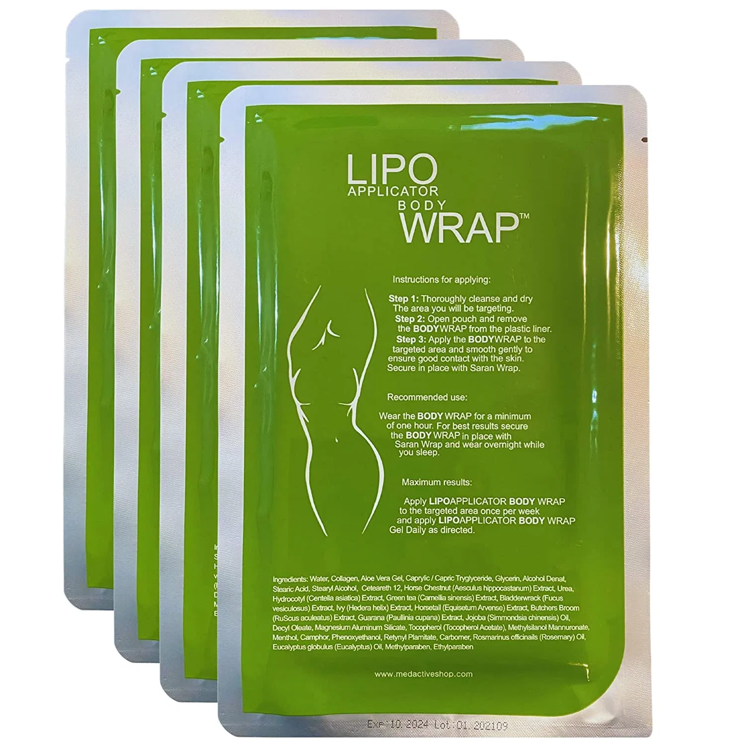 Боди-обертка Lipo Applicator, 4 шт, зеленый чай