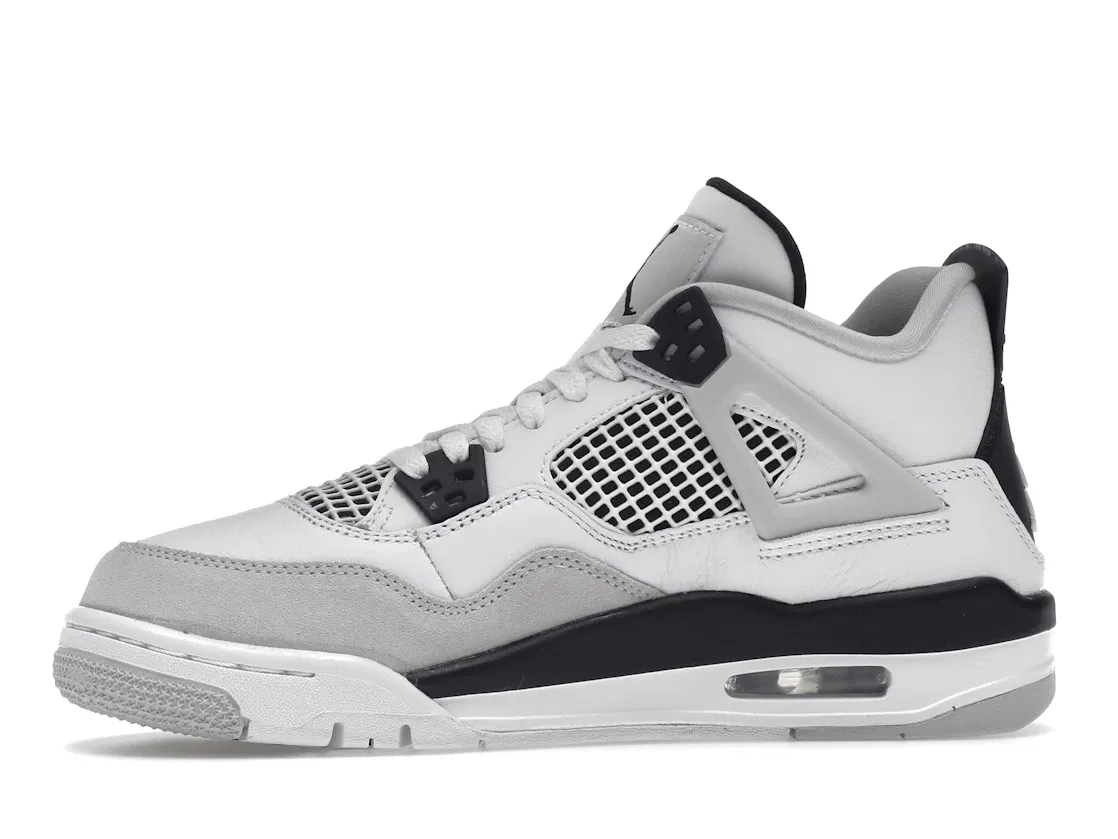 Детские кроссовки с ретро-дизайном Jordan 4 Retro Jordan, White/Black-Neutral Grey — фото 3