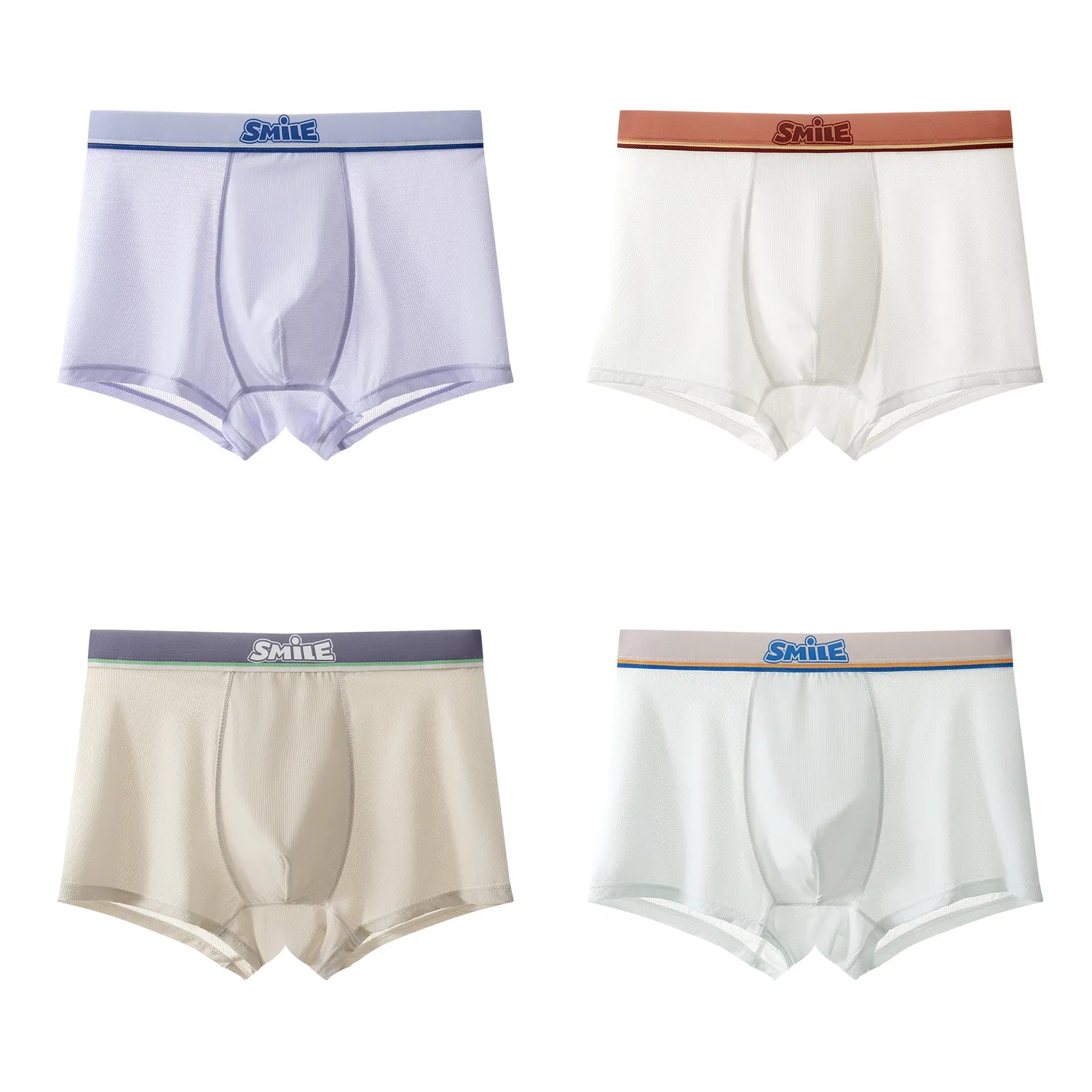 Детские трусы для мальчиков с принтом 4 Pack Light Umber Light Purple White White MIIOW