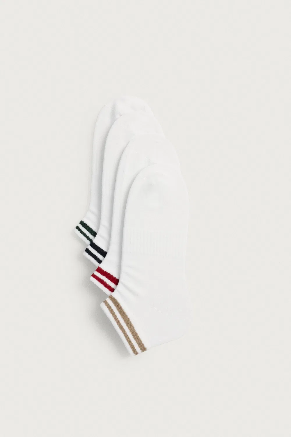 Набор из 4 полосатых носков до щиколотки ZARA, White