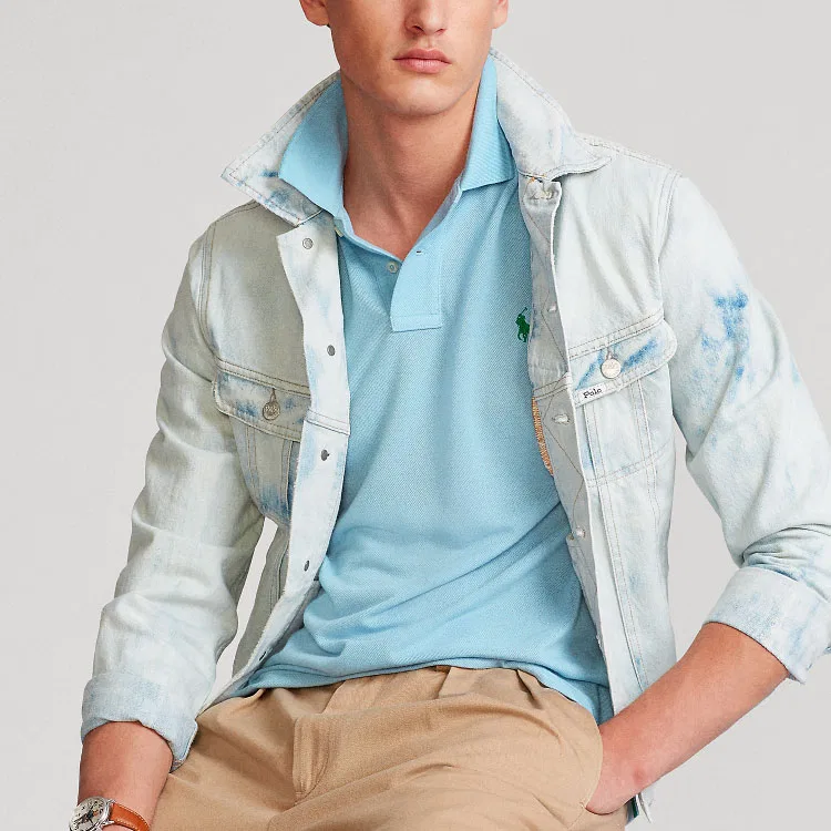 Поло slim fit, Polo Ralph Lauren, Light Blue — фото 4