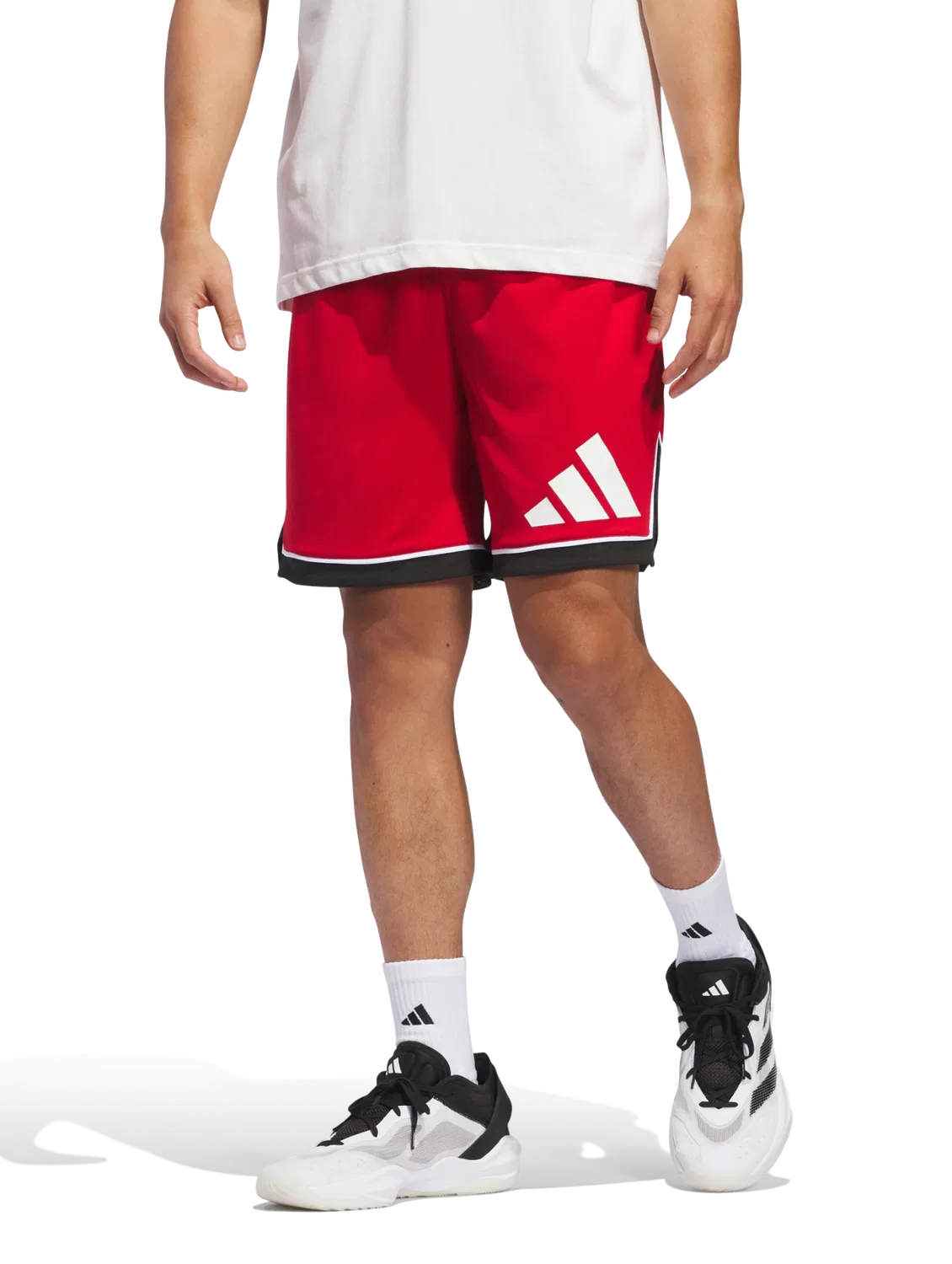 Мужские спортивные шорты баскетбольные Adidas, красный — фото 2