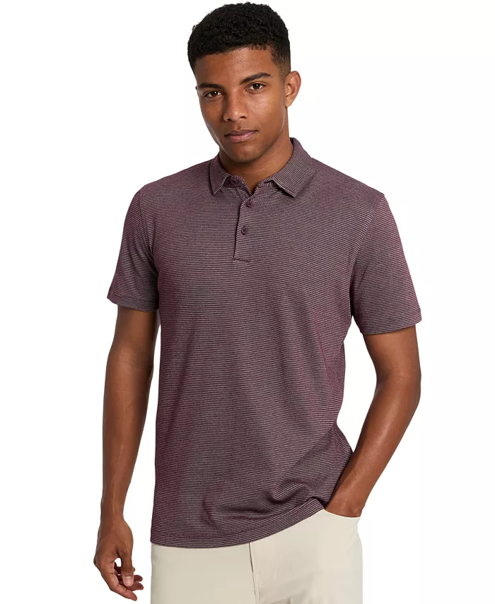

Мужская поло с текстурной вязкой и двухцветным дизайном Slim-Fit Kenneth Cole, красный