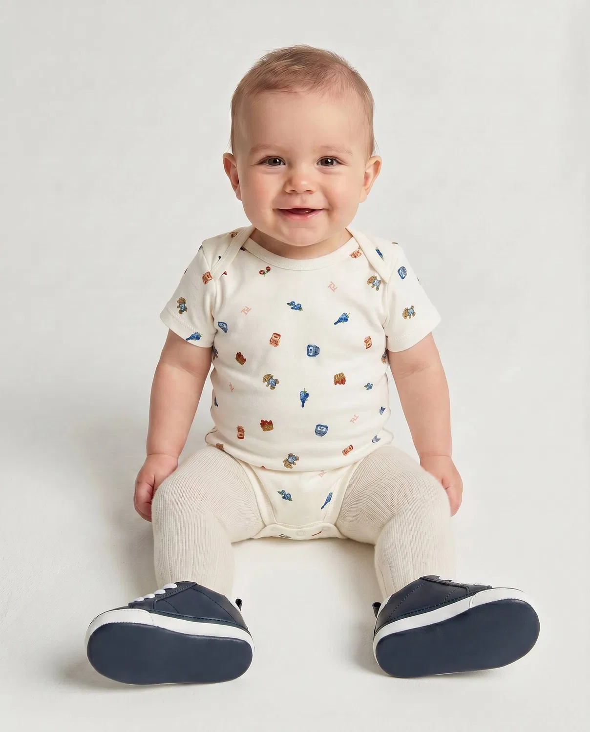 Комплект боди с длинным рукавом Polo Ralph Lauren, ecru — фото 4